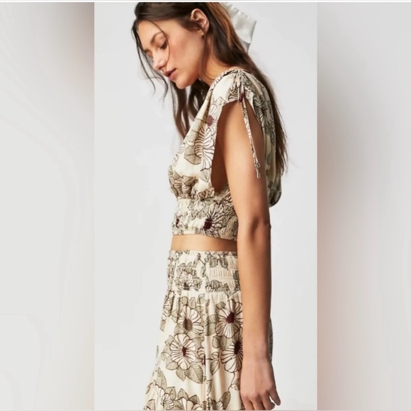 New Free People Morning Sun Flowing Frill Skirt and top set - Picture 4 of 7